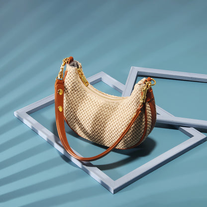 Sac Épaule Raffiné en Paille
