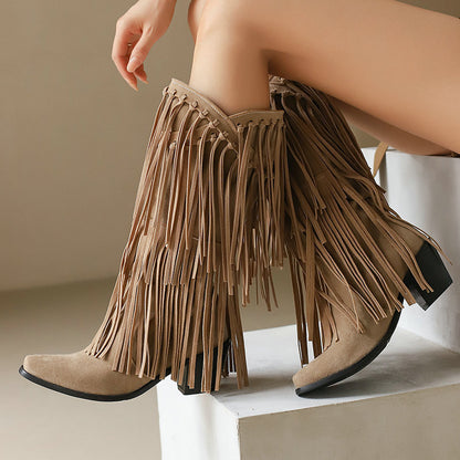 Esprit Bohème – Bottes Frangées Mi-Mollet