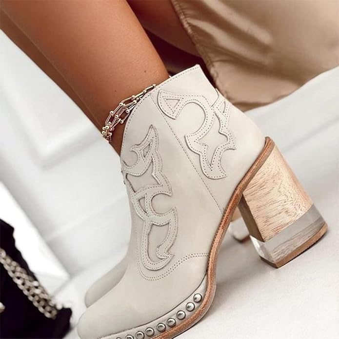 Tanus Spirit – Bottines Sculptées à Talon Carré & Charme Sauvage