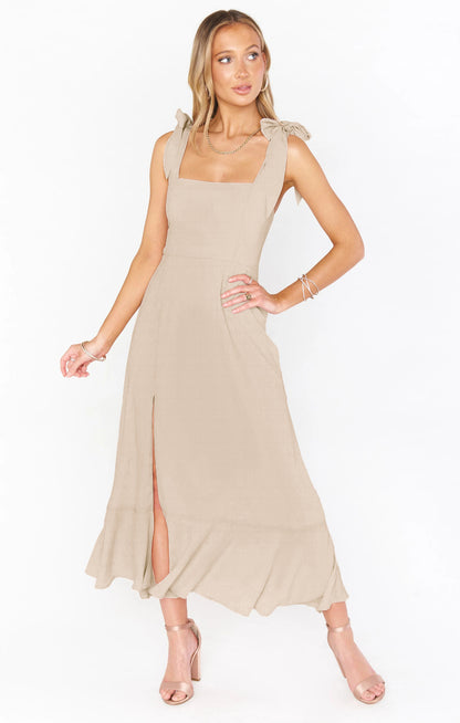 Esprit Sauvage – Robe Bohème Fendue à Bretelles