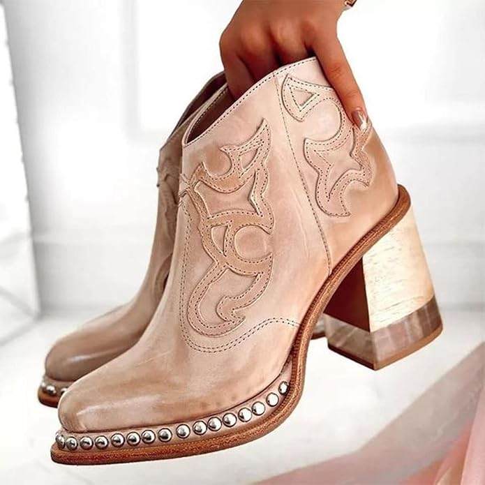 Tanus Spirit – Bottines Sculptées à Talon Carré & Charme Sauvage