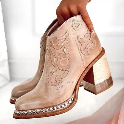 Tanus Spirit – Bottines Sculptées à Talon Carré & Charme Sauvage