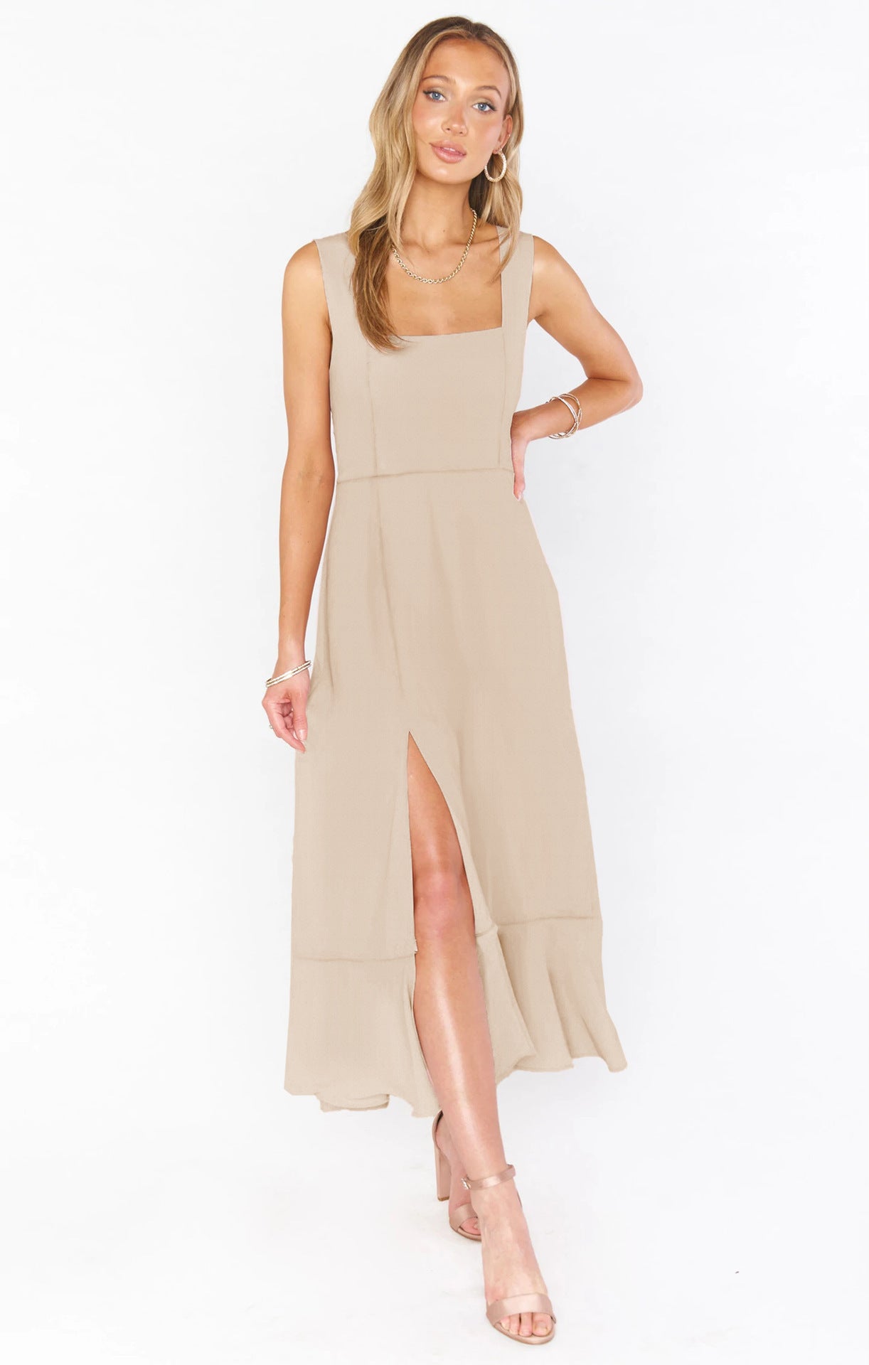 Esprit Sauvage – Robe Bohème Fendue à Bretelles