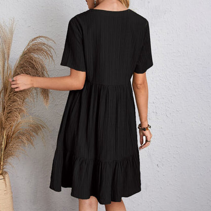 Fraîcheur Bohème – Robe Courte à Volants