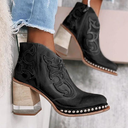 Tanus Spirit – Bottines Sculptées à Talon Carré & Charme Sauvage