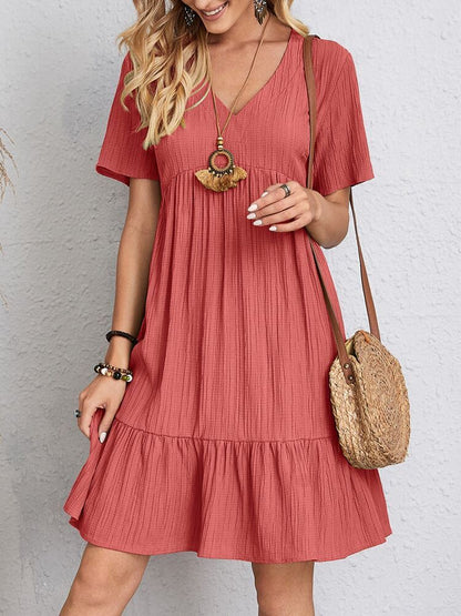 Fraîcheur Bohème – Robe Courte à Volants