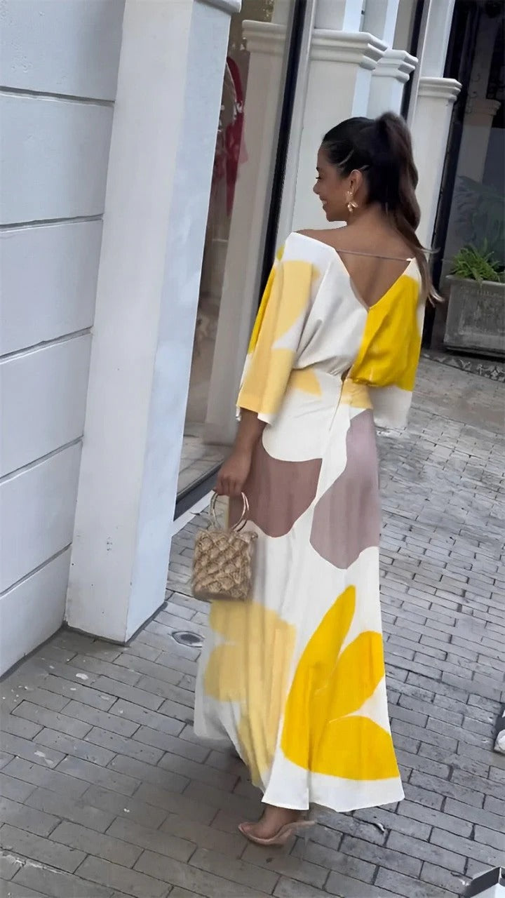 Ombre Sereine – Robe Longue Ample à Élégance Silencieuse