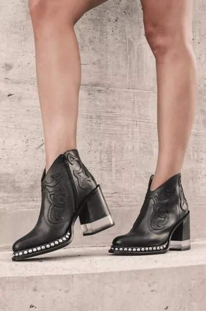 Tanus Spirit – Bottines Sculptées à Talon Carré & Charme Sauvage