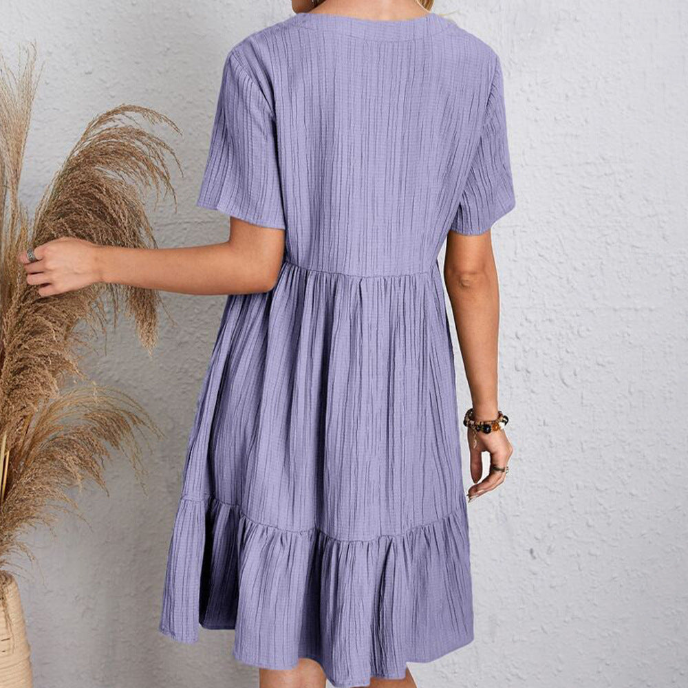 Fraîcheur Bohème – Robe Courte à Volants