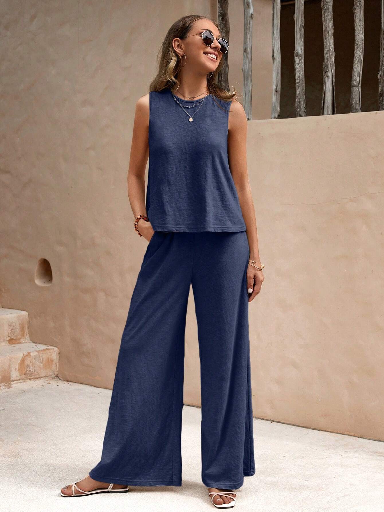 Silhouette Libre – Ensemble Décontracté 2 Pièces Femme