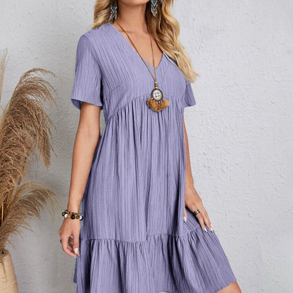 Fraîcheur Bohème – Robe Courte à Volants