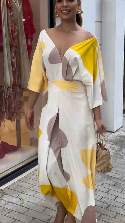 Ombre Sereine – Robe Longue Ample à Élégance Silencieuse