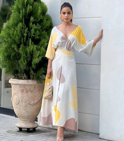 Ombre Sereine – Robe Longue Ample à Élégance Silencieuse
